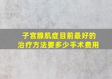 子宫腺肌症目前最好的治疗方法要多少手术费用