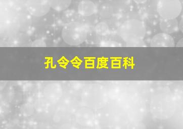 孔令令百度百科