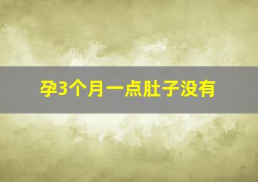 孕3个月一点肚子没有