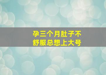 孕三个月肚子不舒服总想上大号