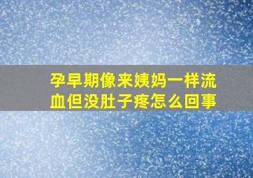 孕早期像来姨妈一样流血但没肚子疼怎么回事