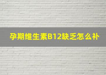 孕期维生素B12缺乏怎么补