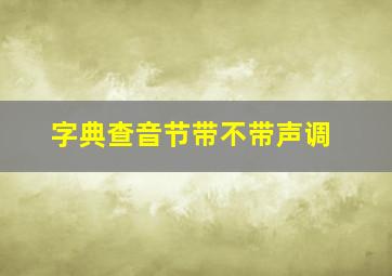 字典查音节带不带声调