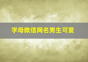 字母微信网名男生可爱