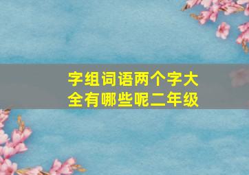 字组词语两个字大全有哪些呢二年级