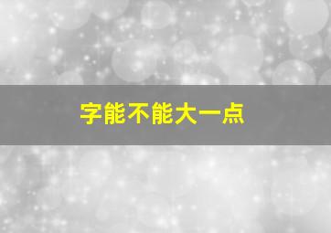 字能不能大一点