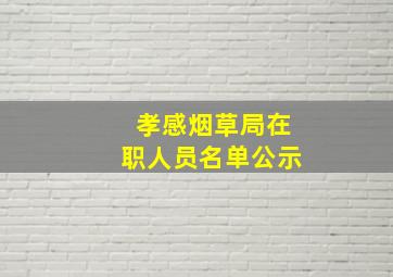 孝感烟草局在职人员名单公示