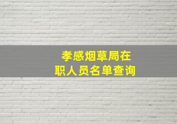 孝感烟草局在职人员名单查询