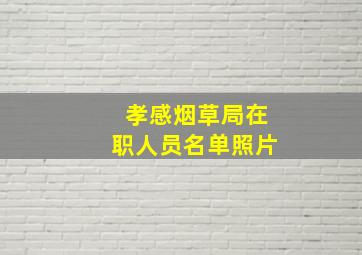 孝感烟草局在职人员名单照片