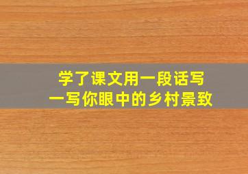 学了课文用一段话写一写你眼中的乡村景致