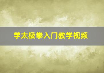 学太极拳入门教学视频