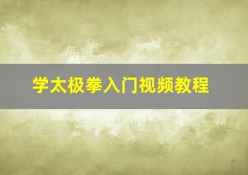 学太极拳入门视频教程