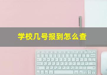 学校几号报到怎么查