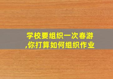 学校要组织一次春游,你打算如何组织作业