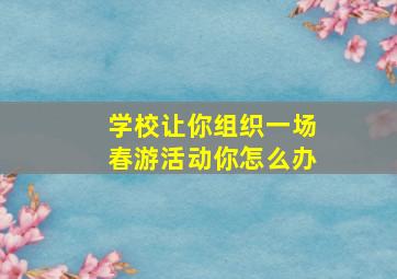 学校让你组织一场春游活动你怎么办