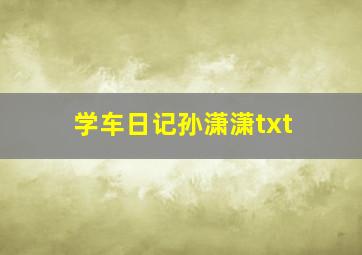 学车日记孙潇潇txt