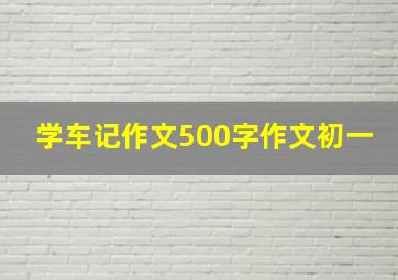 学车记作文500字作文初一