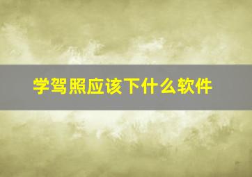 学驾照应该下什么软件