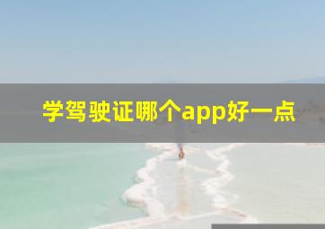 学驾驶证哪个app好一点