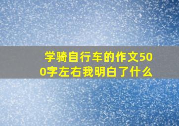 学骑自行车的作文500字左右我明白了什么