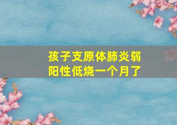 孩子支原体肺炎弱阳性低烧一个月了