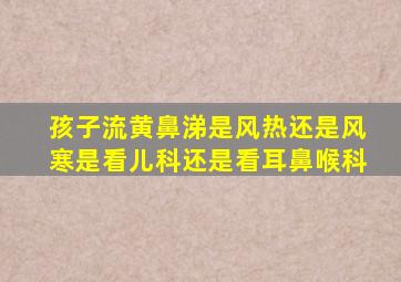 孩子流黄鼻涕是风热还是风寒是看儿科还是看耳鼻喉科