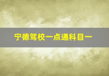 宁德驾校一点通科目一