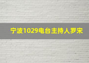 宁波1029电台主持人罗宋