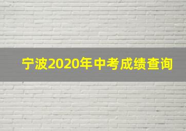 宁波2020年中考成绩查询