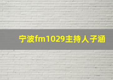 宁波fm1029主持人子涵