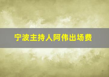 宁波主持人阿伟出场费