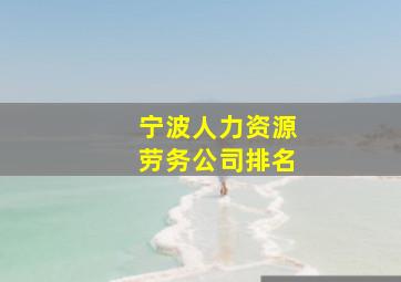 宁波人力资源劳务公司排名