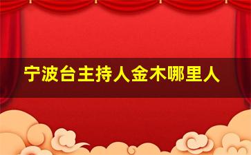 宁波台主持人金木哪里人