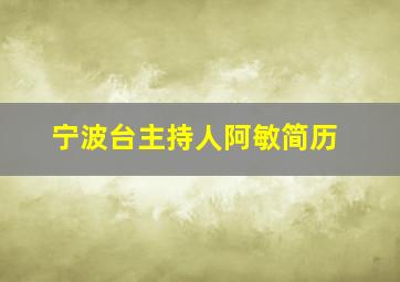 宁波台主持人阿敏简历