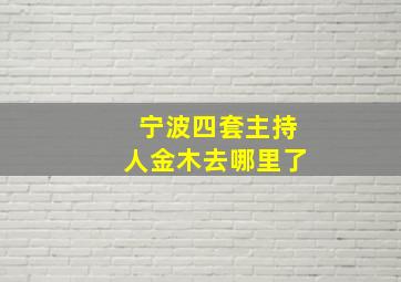 宁波四套主持人金木去哪里了