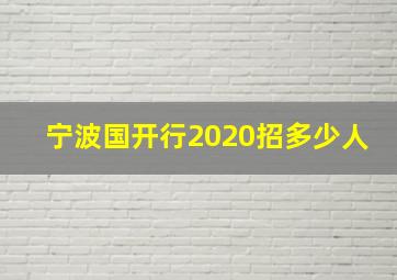 宁波国开行2020招多少人