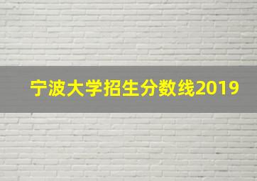 宁波大学招生分数线2019