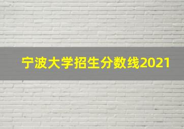 宁波大学招生分数线2021