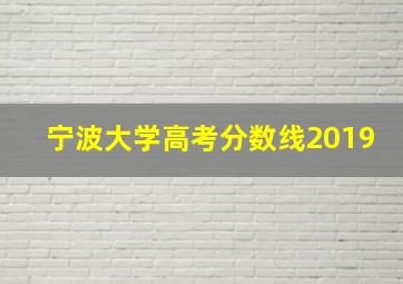 宁波大学高考分数线2019