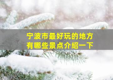 宁波市最好玩的地方有哪些景点介绍一下