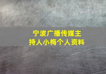 宁波广播传媒主持人小梅个人资料