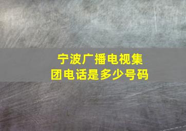 宁波广播电视集团电话是多少号码