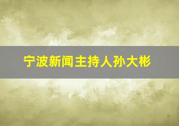 宁波新闻主持人孙大彬