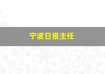 宁波日报主任