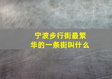 宁波步行街最繁华的一条街叫什么