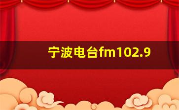 宁波电台fm102.9