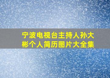 宁波电视台主持人孙大彬个人简历图片大全集