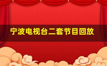 宁波电视台二套节目回放