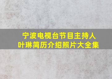 宁波电视台节目主持人叶琳简历介绍照片大全集