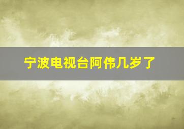 宁波电视台阿伟几岁了